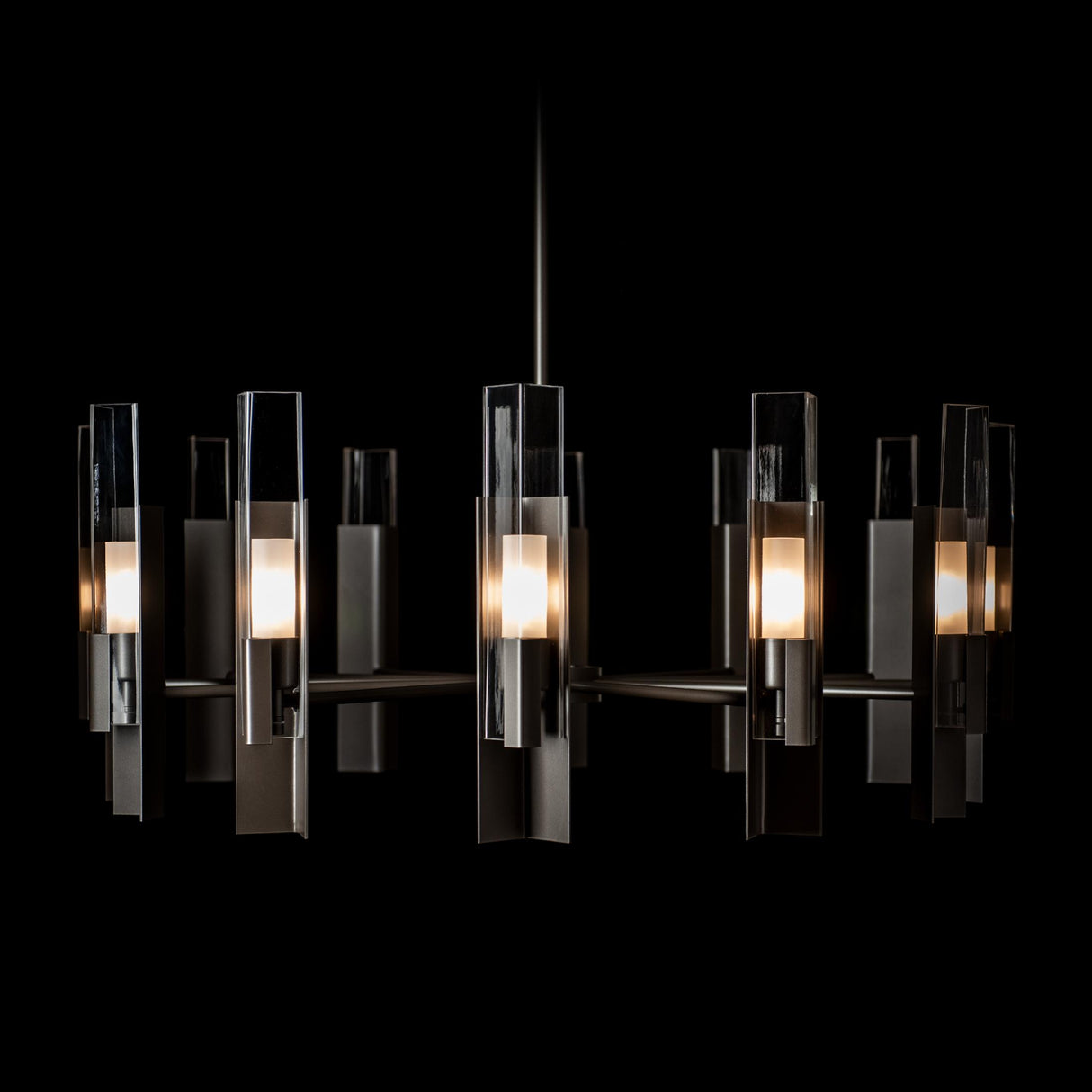 Hubbardton Forge 2025 Dark Smoke Clear Glass (ZM) Multi Summit 12-Light Pendant
