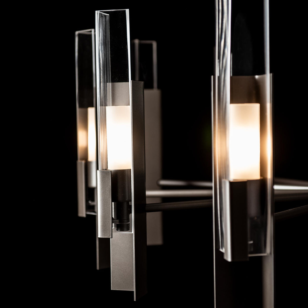 Hubbardton Forge 2025 Dark Smoke Clear Glass (ZM) Multi Summit 12-Light Pendant