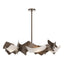 Hubbardton Forge 2024 Bronze Frosted Glass (FD) Multi Crest 6-Light Circular Pendant