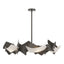 Hubbardton Forge 2024 Dark Smoke Frosted Glass (FD) Multi Crest 6-Light Circular Pendant