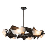Hubbardton Forge 2024 Dark Smoke Frosted Glass (FD) Multi Crest 6-Light Circular Pendant