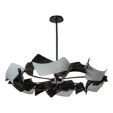Hubbardton Forge 2024 Dark Smoke Frosted Glass (FD) Multi Crest 6-Light Circular Pendant