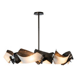 Hubbardton Forge 2024 Dark Smoke Frosted Glass (FD) Multi Crest 6-Light Circular Pendant