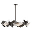 Hubbardton Forge 2024 Oil Rubbed Bronze Frosted Glass (FD) Multi Crest 6-Light Circular Pendant
