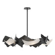 Hubbardton Forge 2024 Black Frosted Glass (FD) Multi Crest 6-Light Circular Pendant