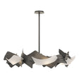 Hubbardton Forge 2024 Natural Iron Frosted Glass (FD) Multi Crest 6-Light Circular Pendant