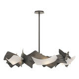 Hubbardton Forge 2024 Natural Iron Frosted Glass (FD) Multi Crest 6-Light Circular Pendant