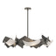 Hubbardton Forge 2024 Natural Iron Frosted Glass (FD) Multi Crest 6-Light Circular Pendant
