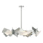 Hubbardton Forge 2024 Vintage Platinum Frosted Glass (FD) Multi Crest 6-Light Circular Pendant