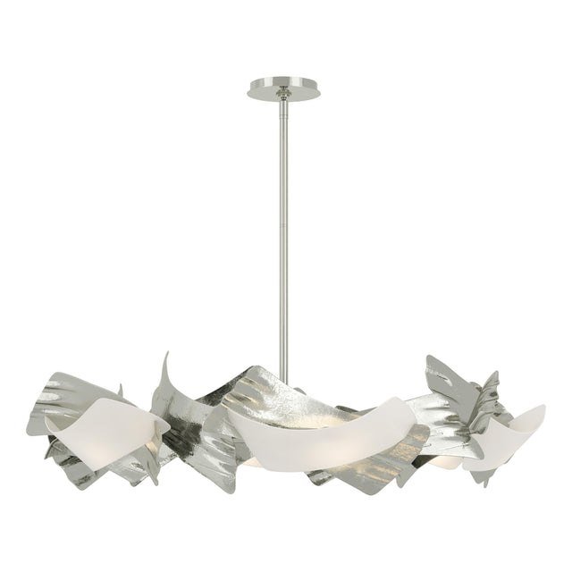 Hubbardton Forge 2024 Sterling Frosted Glass (FD) Multi Crest 6-Light Circular Pendant