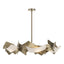 Hubbardton Forge 2024 Soft Gold Frosted Glass (FD) Multi Crest 6-Light Circular Pendant