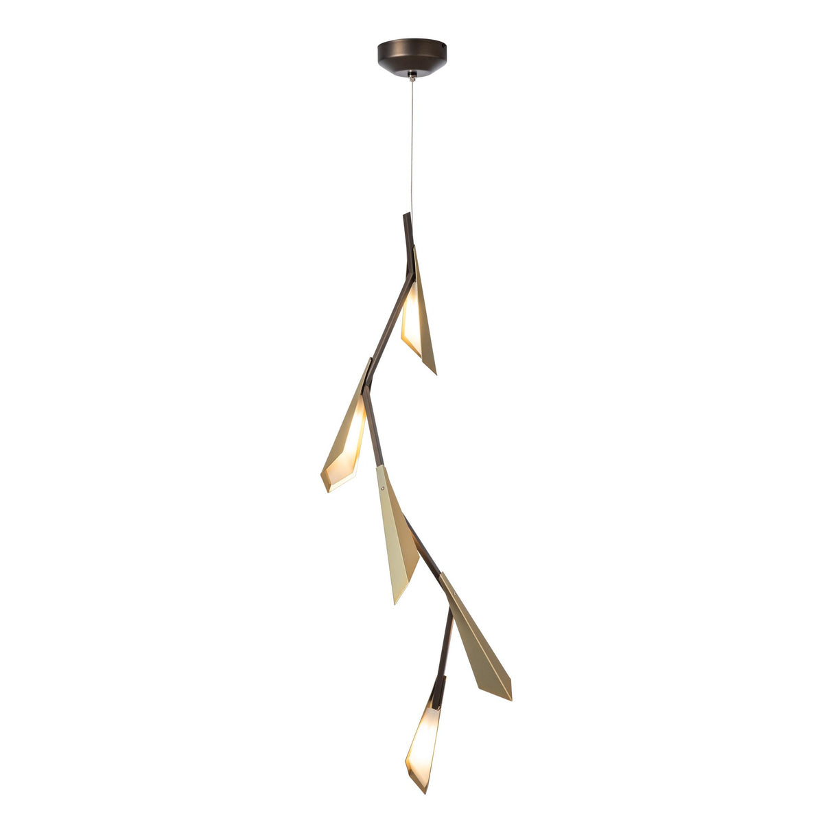 Hubbardton Forge 2014 Dark Smoke Modern Brass Quill LED Pendant