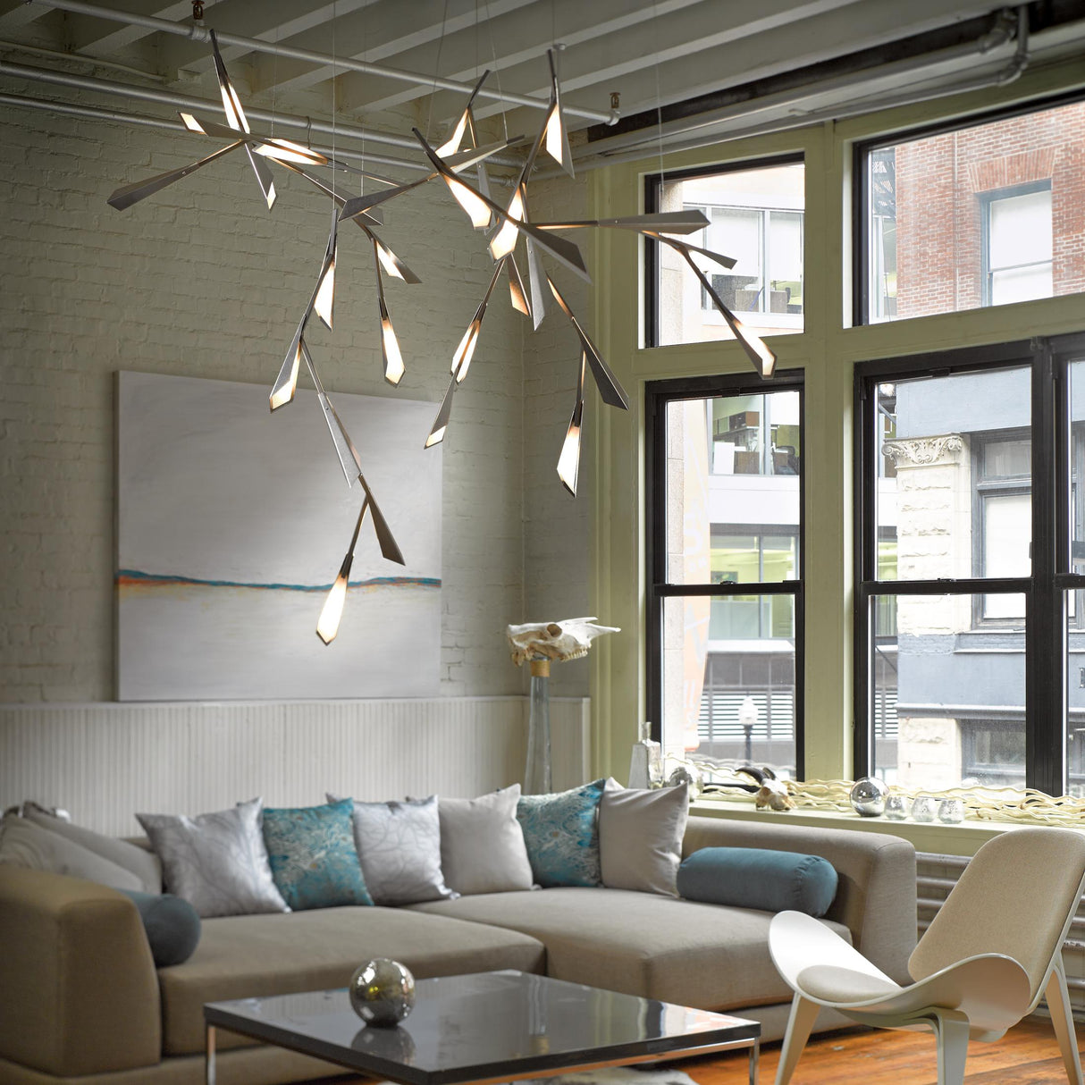 Hubbardton Forge 2014 Sterling Sterling Quill LED Pendant