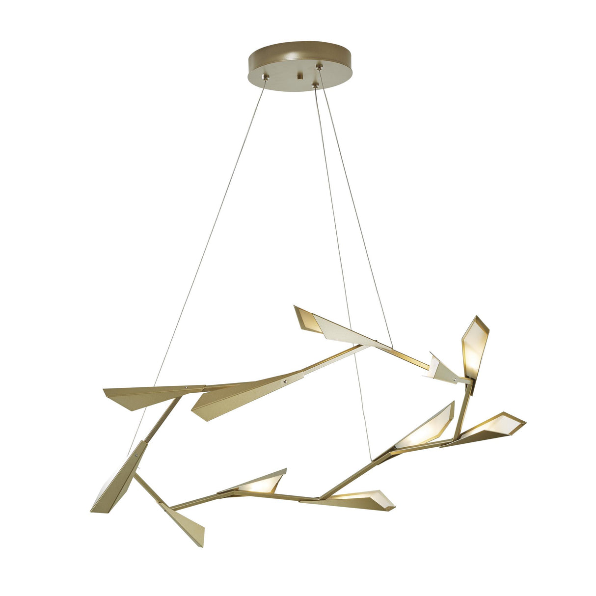 Hubbardton Forge 2017 Soft Gold Soft Gold Quill Large LED Pendant