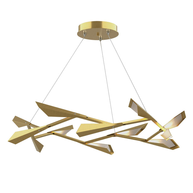 Hubbardton Forge 2017 Modern Brass Modern Brass Quill Large LED Pendant