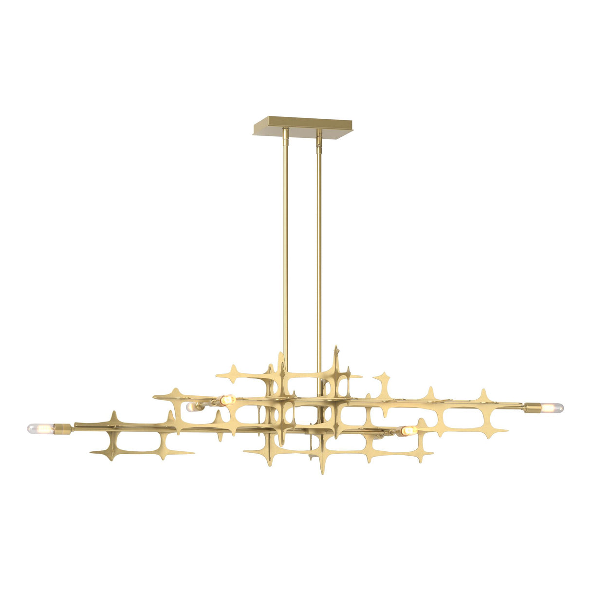 Hubbardton Forge 2019 Modern Brass Multi Grid Pendant