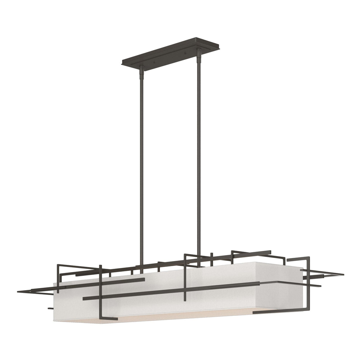 Hubbardton Forge 2020 Dark Smoke Flax Shade (SE) Multi Etch Pendant