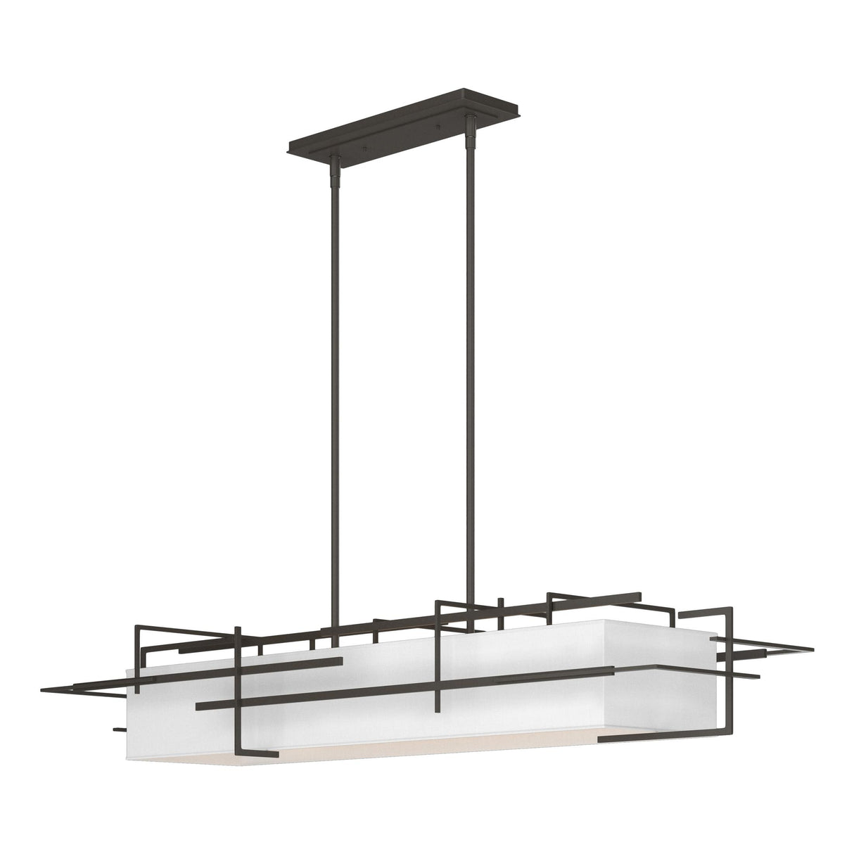 Hubbardton Forge 2020 Dark Smoke Natural Anna Shade (SF) Multi Etch Pendant