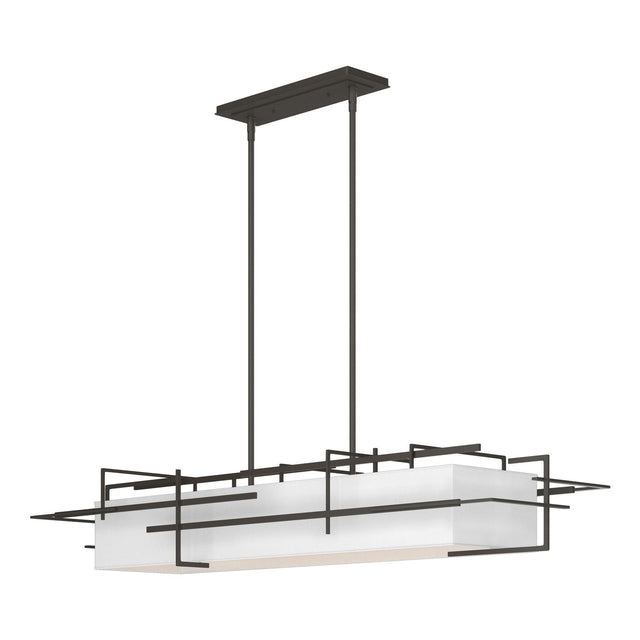 Hubbardton Forge 2020 Dark Smoke Natural Anna Shade (SF) Multi Etch Pendant