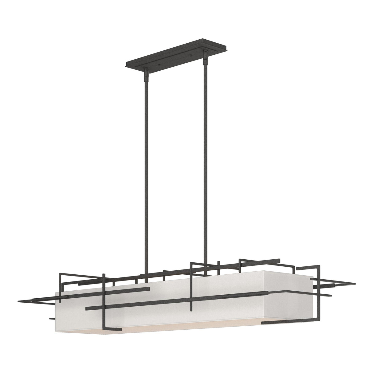 Hubbardton Forge 2020 Natural Iron Flax Shade (SE) Multi Etch Pendant