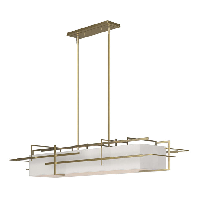 Hubbardton Forge 2020 Modern Brass Flax Shade (SE) Multi Etch Pendant