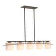 Hubbardton Forge 2009 Natural Iron Opal Glass (GG) Multi Arc Ellipse 5 Light Pendant