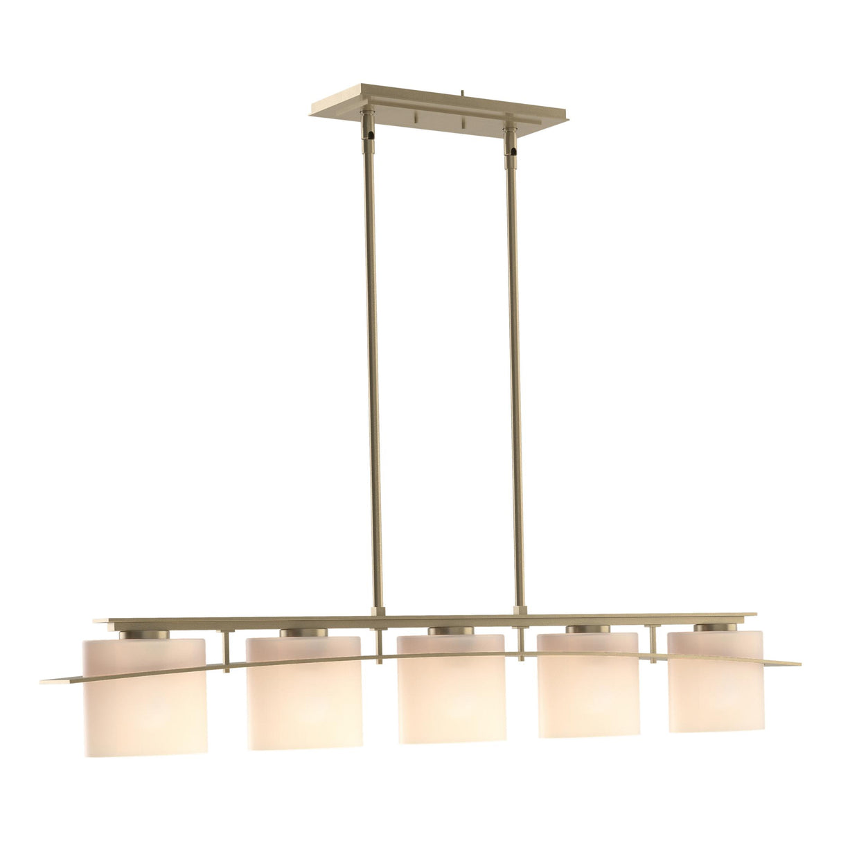 Hubbardton Forge 2009 Soft Gold Opal Glass (GG) Multi Arc Ellipse 5 Light Pendant
