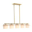 Hubbardton Forge 2009 Modern Brass Opal Glass (GG) Multi Arc Ellipse 5 Light Pendant