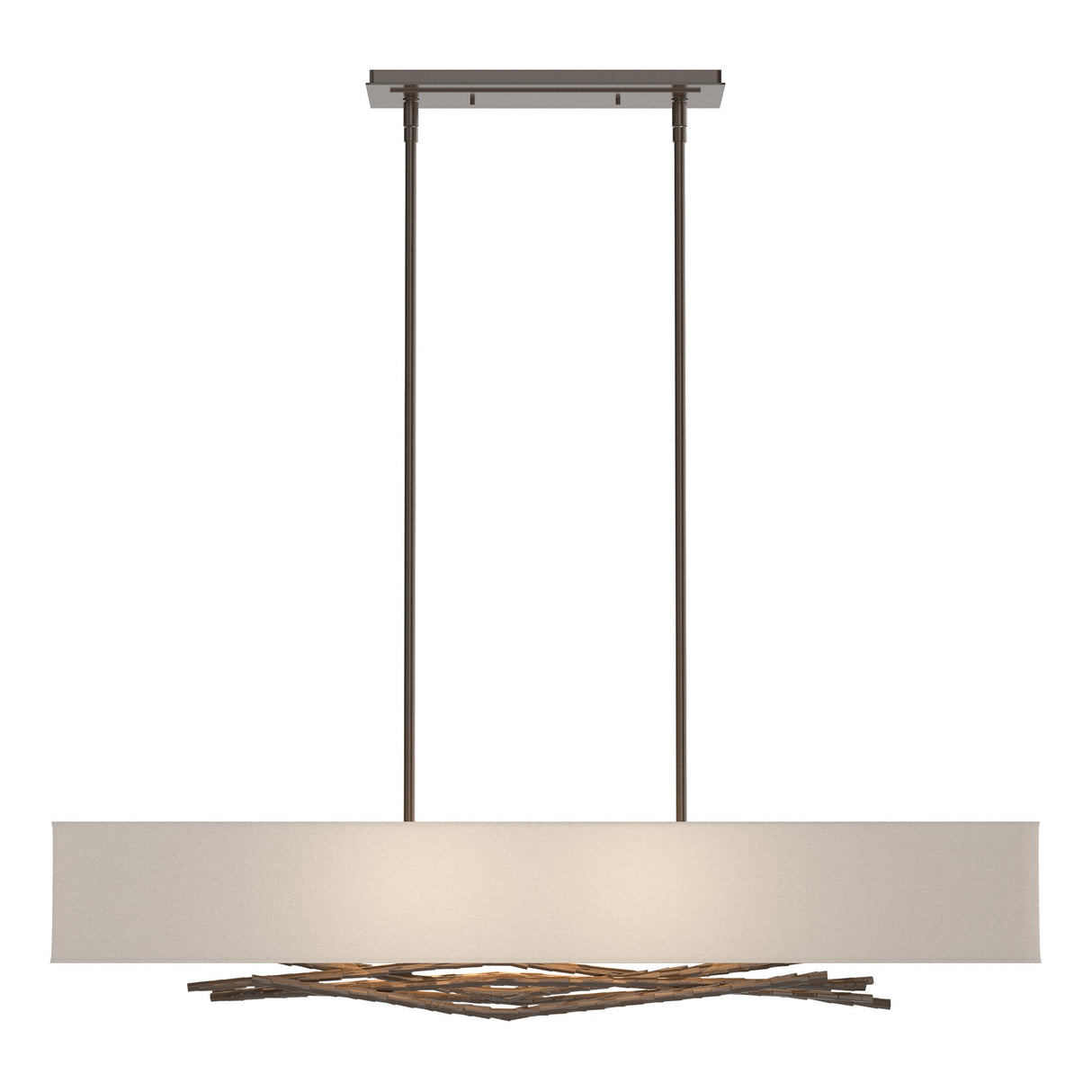 Hubbardton Forge 2011 Bronze Flax Shade (SE) Multi Brindille Pendant