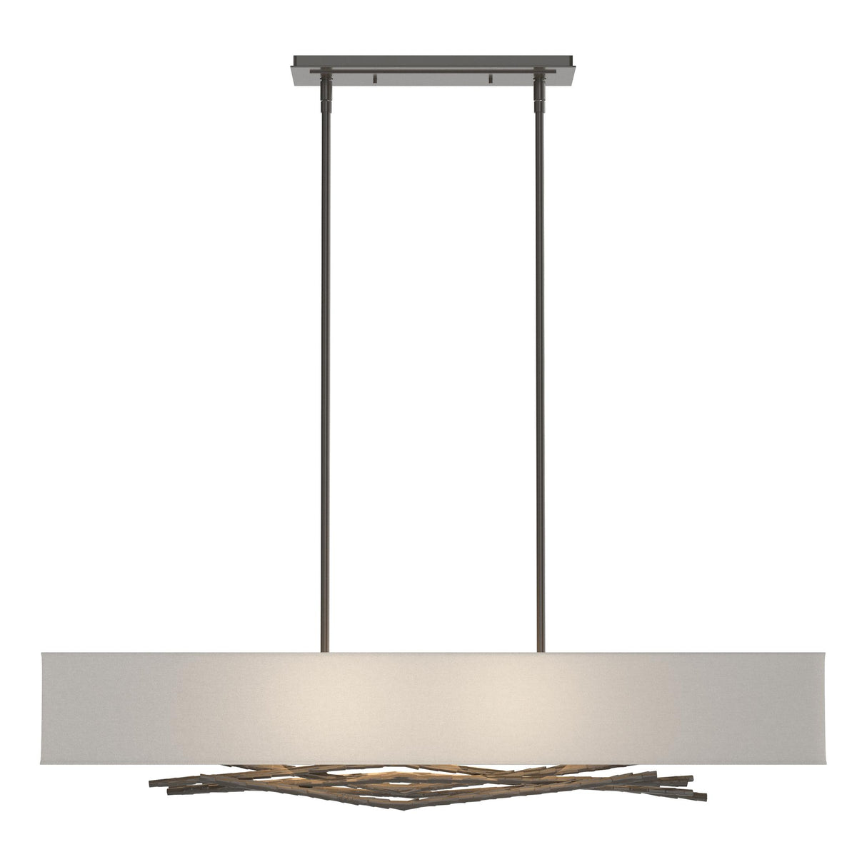 Hubbardton Forge 2011 Dark Smoke Natural Anna Shade (SF) Multi Brindille Pendant
