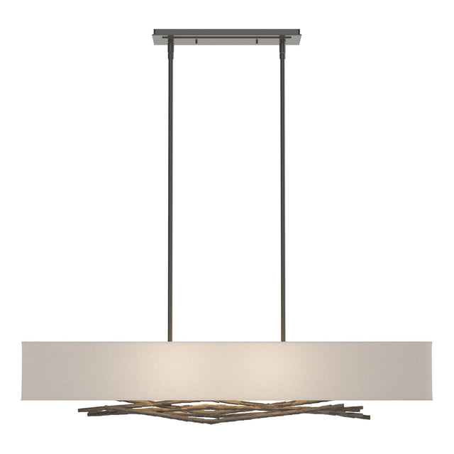 Hubbardton Forge 2011 Dark Smoke Flax Shade (SE) Multi Brindille Pendant