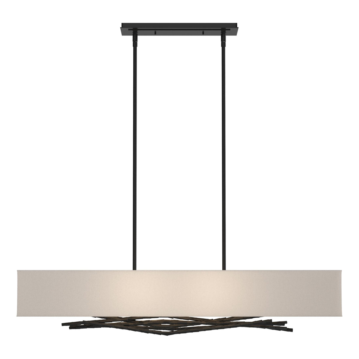 Hubbardton Forge 2011 Black Flax Shade (SE) Multi Brindille Pendant