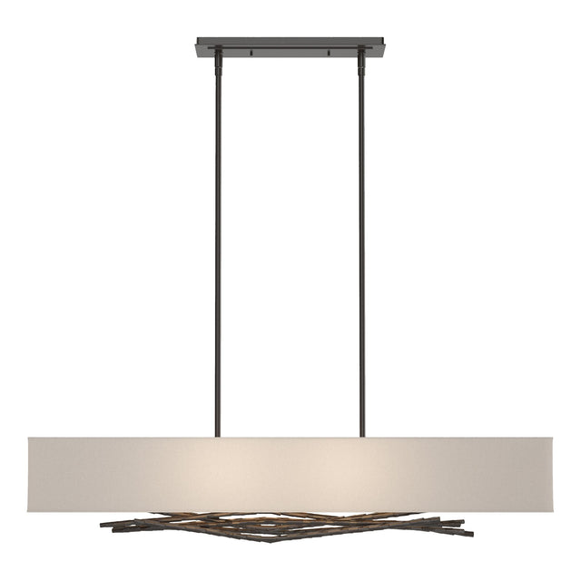 Hubbardton Forge 2011 Oil Rubbed Bronze Flax Shade (SE) Multi Brindille Pendant
