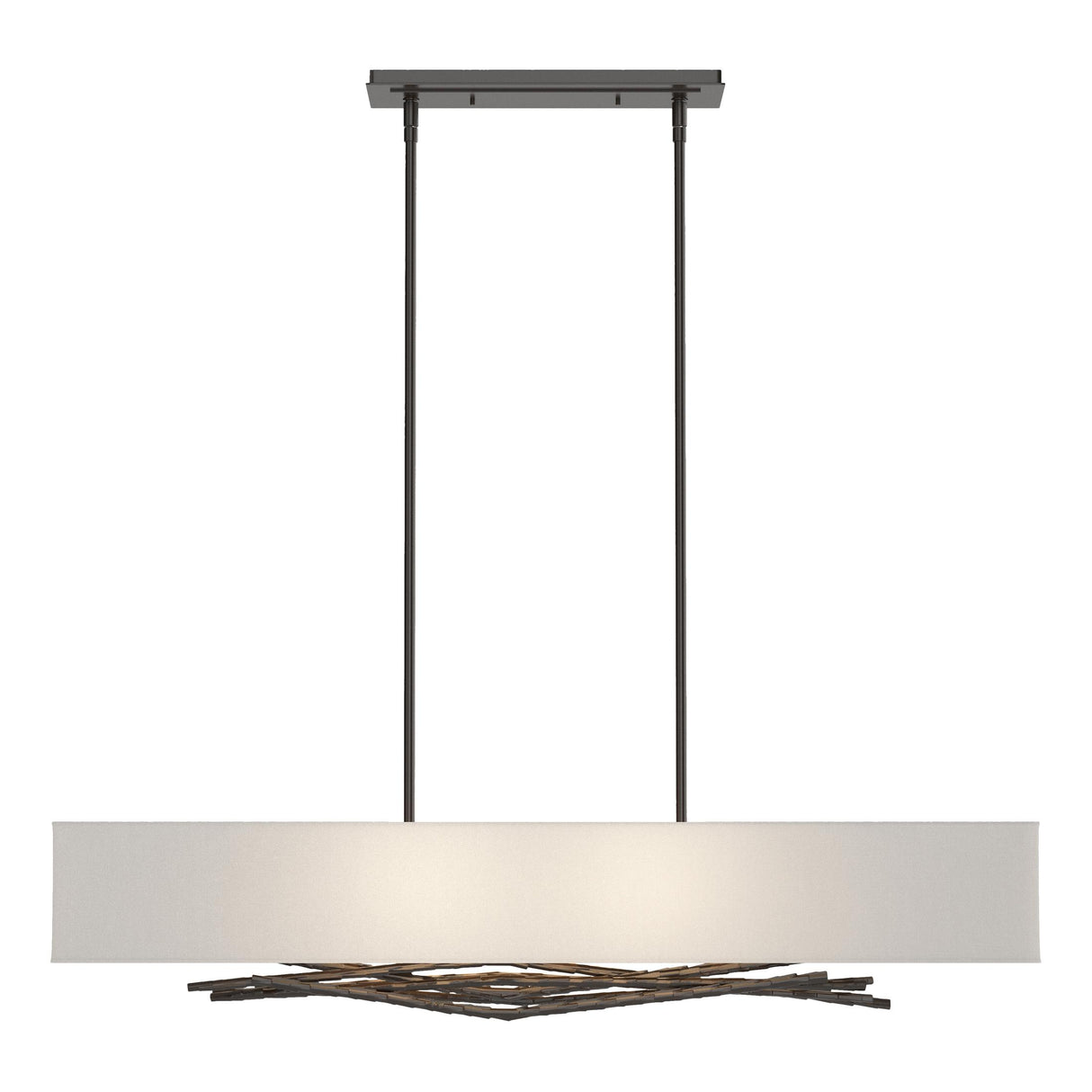 Hubbardton Forge 2011 Oil Rubbed Bronze Natural Anna Shade (SF) Multi Brindille Pendant