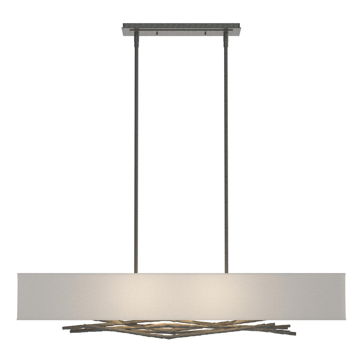 Hubbardton Forge 2011 Natural Iron Natural Anna Shade (SF) Multi Brindille Pendant