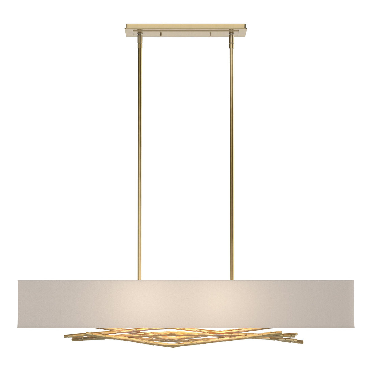 Hubbardton Forge 2011 Modern Brass Flax Shade (SE) Multi Brindille Pendant