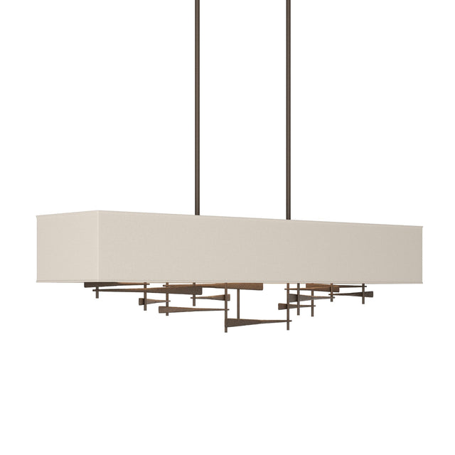 Hubbardton Forge 2013 Bronze Flax Shade (SE) Multi Cavaletti Pendant