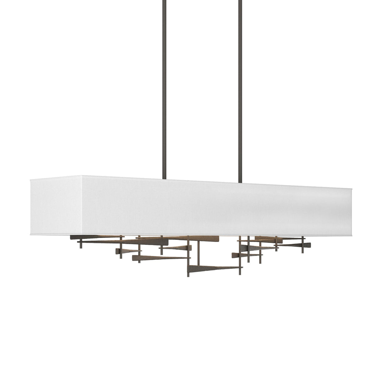 Hubbardton Forge 2013 Dark Smoke Natural Anna Shade (SF) Multi Cavaletti Pendant