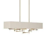 Hubbardton Forge 2013 Soft Gold Flax Shade (SE) Multi Cavaletti Pendant