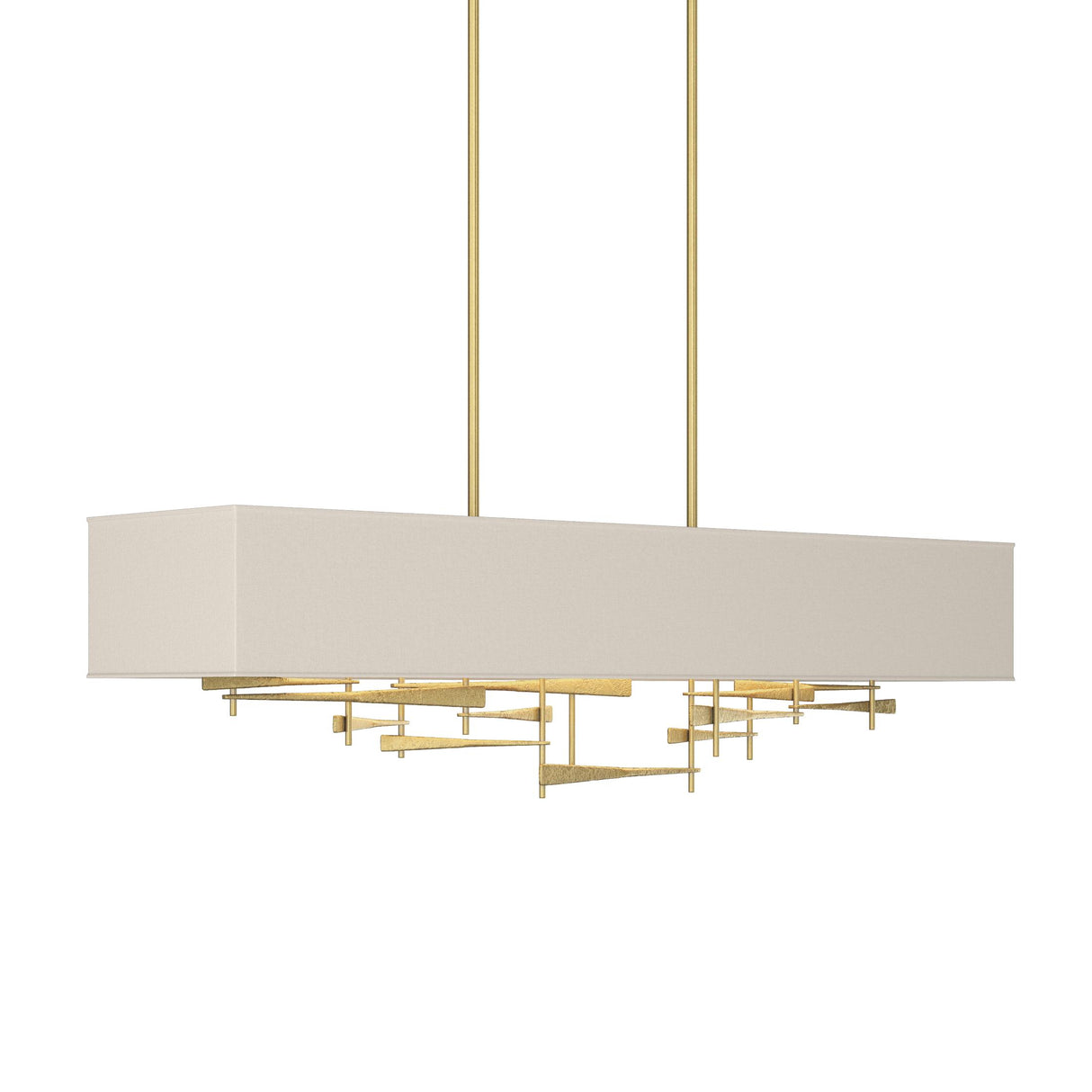 Hubbardton Forge 2013 Modern Brass Flax Shade (SE) Multi Cavaletti Pendant