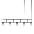 Hubbardton Forge 2013 Dark Smoke Clear Glass (ZM) Multi Erlenmeyer 5 Light Pendant