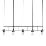 Hubbardton Forge 2013 Dark Smoke Clear Glass (ZM) Multi Erlenmeyer 5 Light Pendant