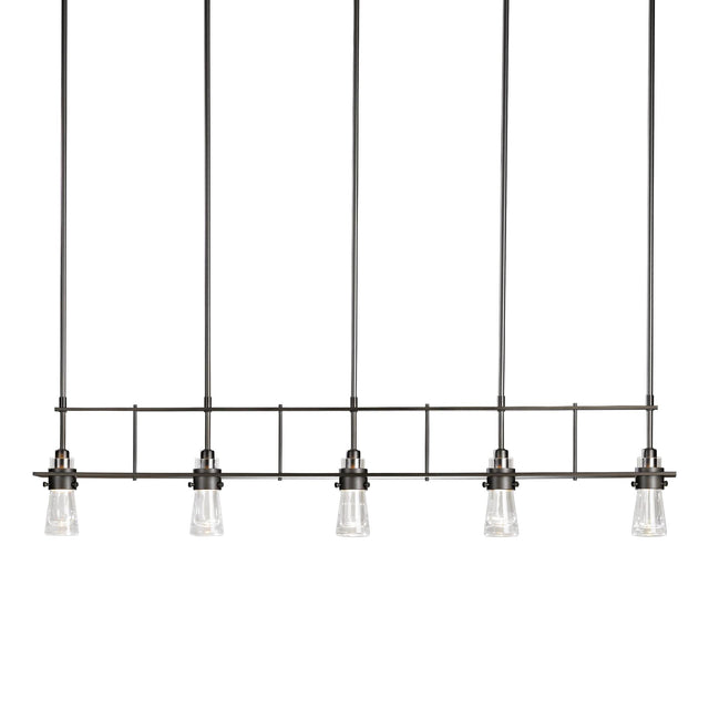 Hubbardton Forge 2013 Dark Smoke Clear Glass (ZM) Multi Erlenmeyer 5 Light Pendant
