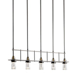 Hubbardton Forge 2013 Dark Smoke Clear Glass (ZM) Multi Erlenmeyer 5 Light Pendant