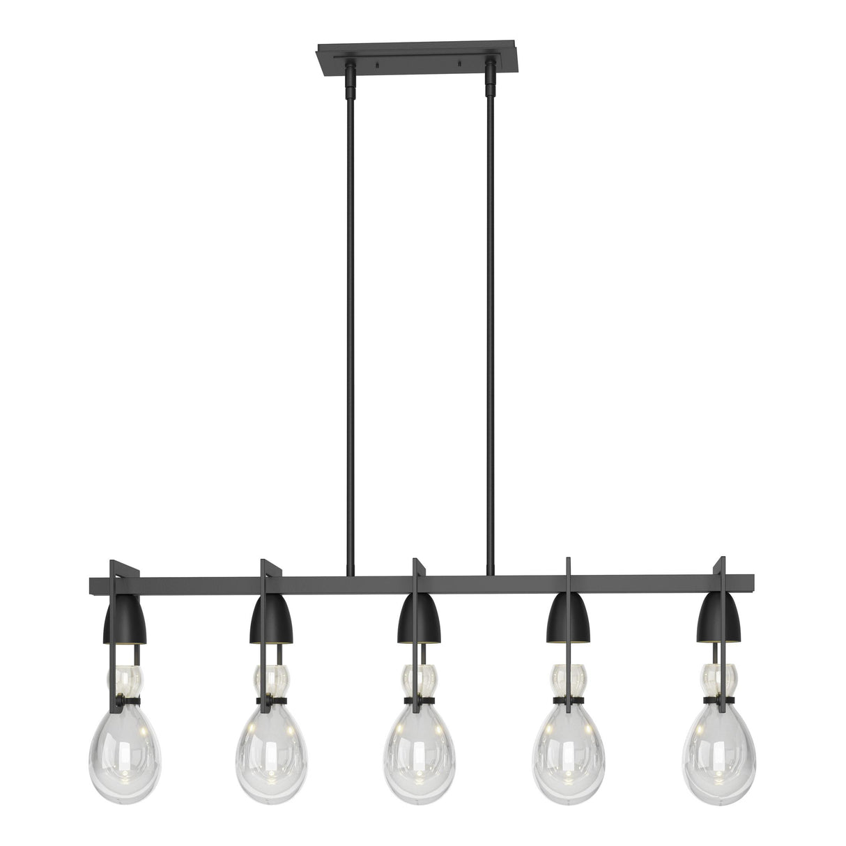 Hubbardton Forge 2018 Black Clear Glass (ZM) Multi Apothecary Pendant