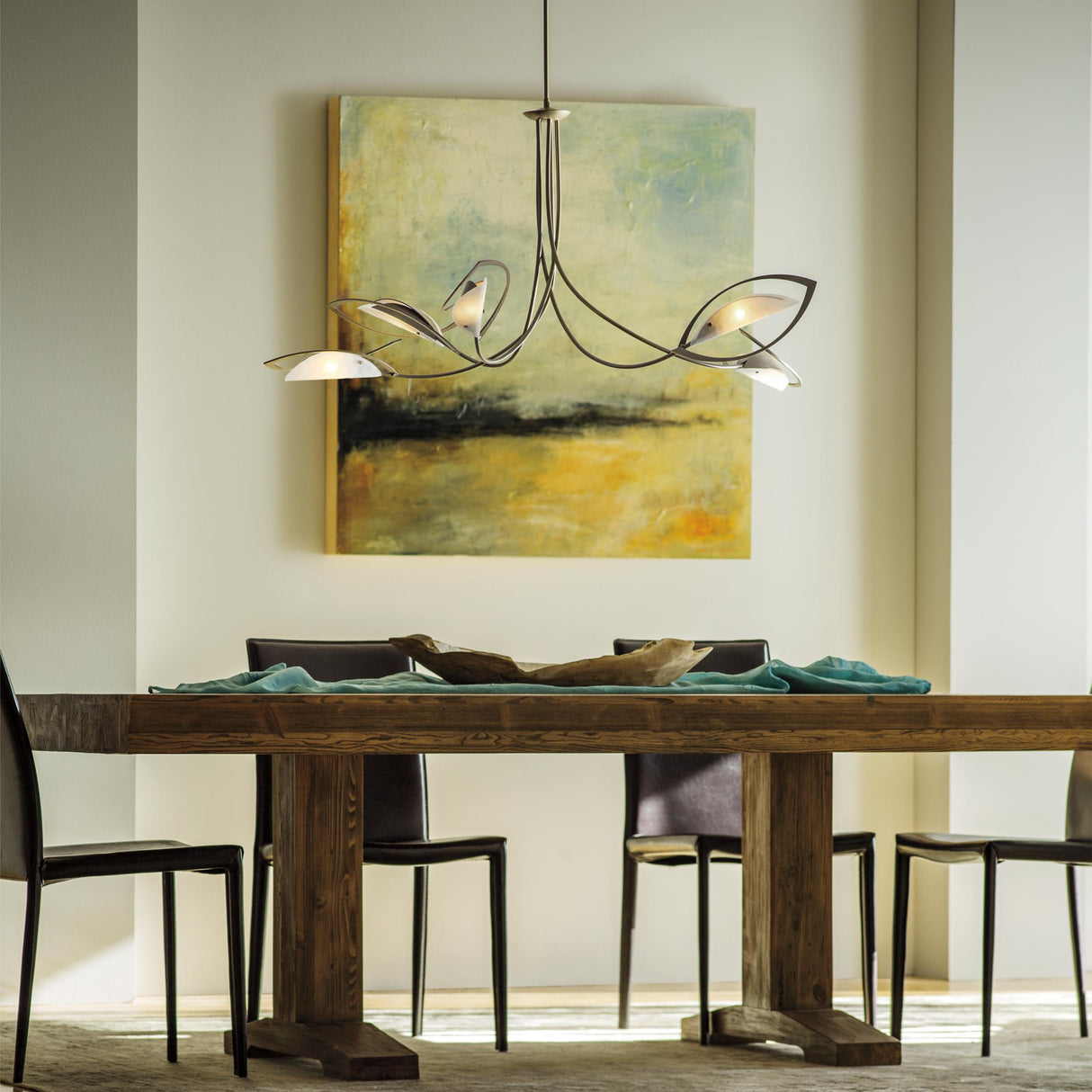 Hubbardton Forge 2019 Soft Gold Frosted Glass (FD) Multi Aerial Pendant