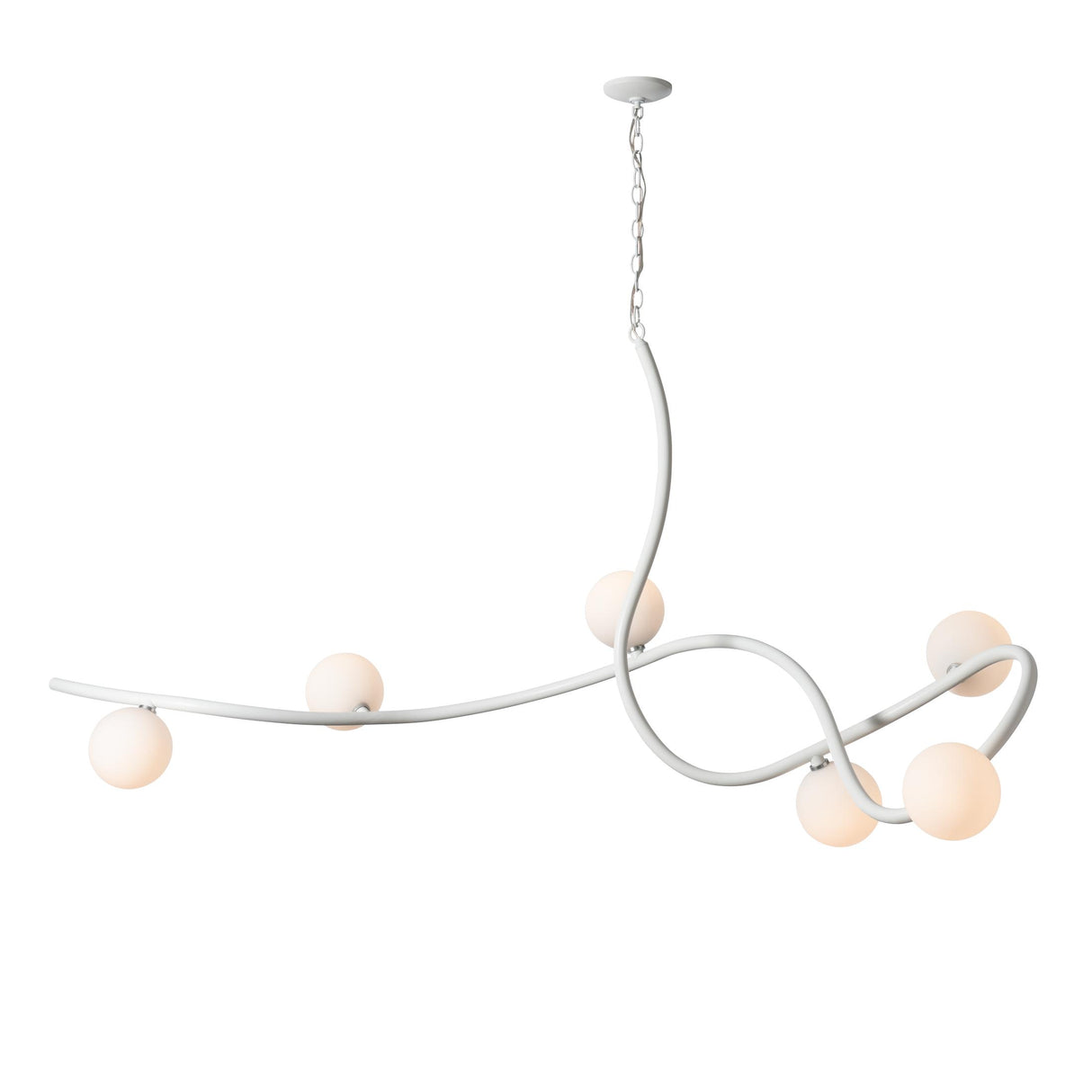Hubbardton Forge 2023 White Opal Glass (GG) Slide XL 6-Light Pendant
