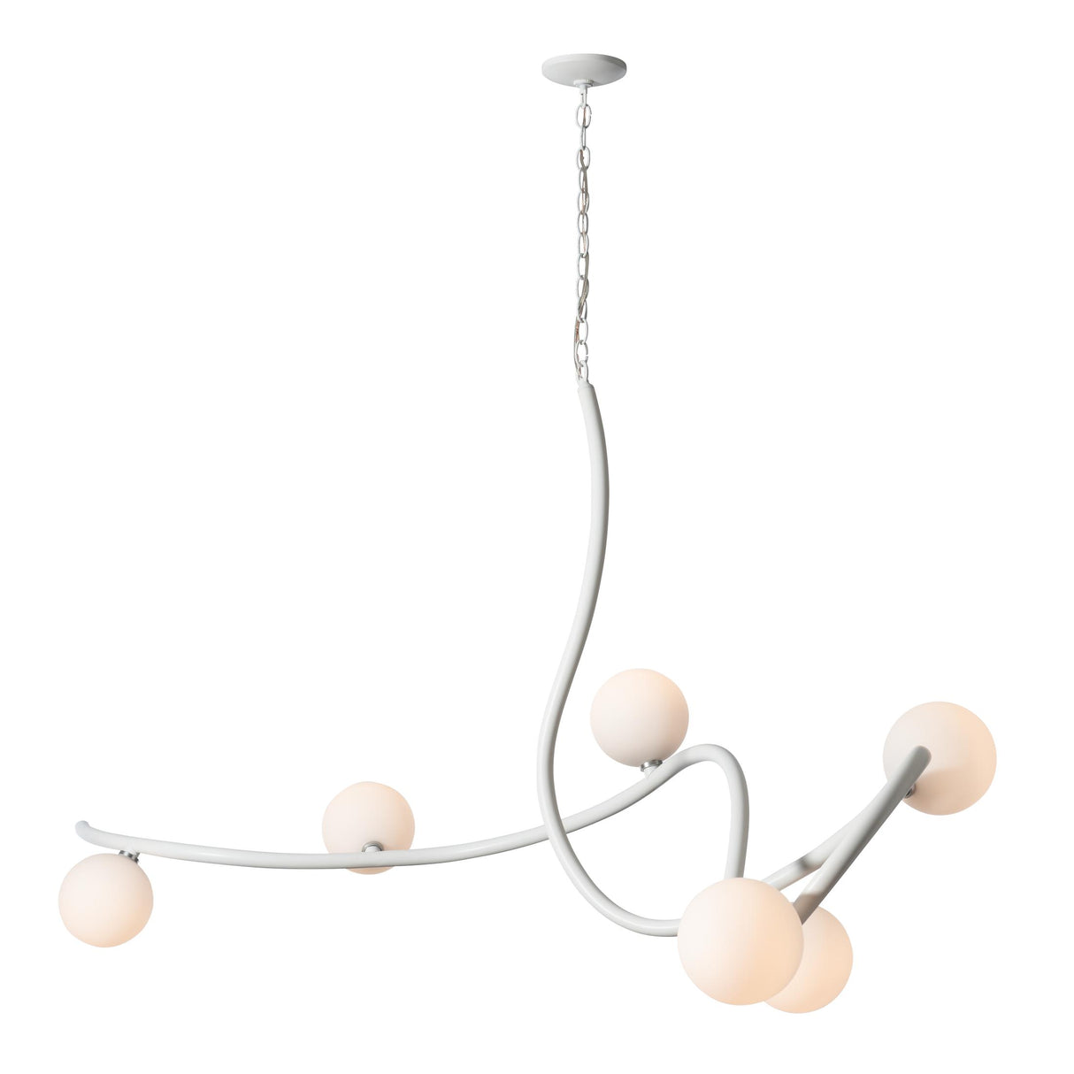 Hubbardton Forge 2023 White Opal Glass (GG) Slide XL 6-Light Pendant