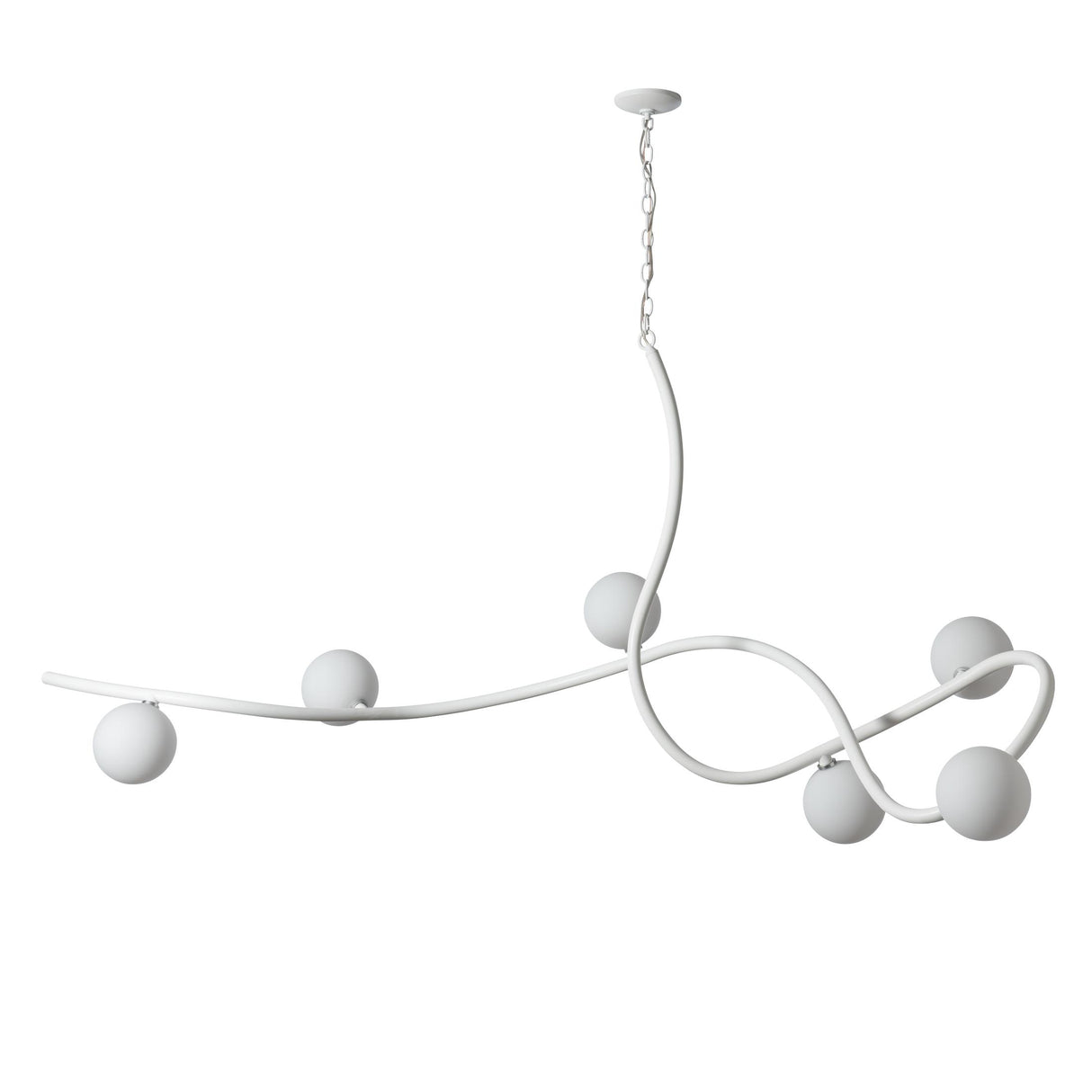 Hubbardton Forge 2023 White Opal Glass (GG) Slide XL 6-Light Pendant
