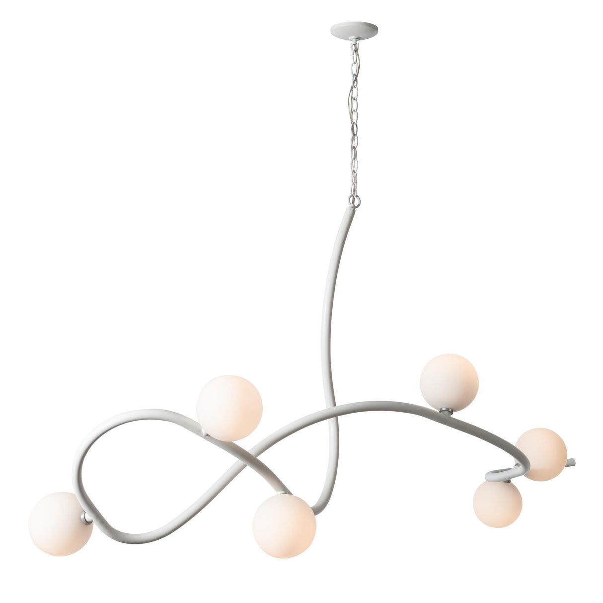 Hubbardton Forge 2023 White Opal Glass (GG) Slide XL 6-Light Pendant